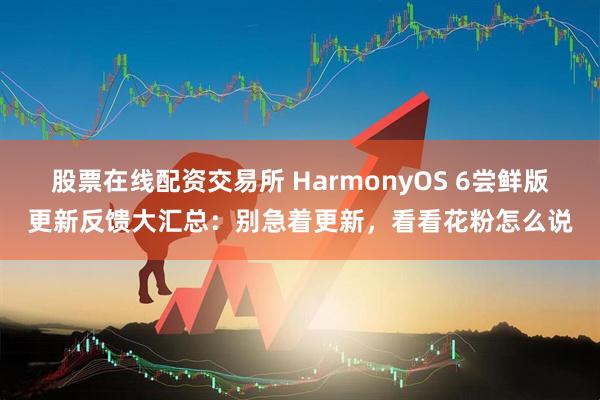 股票在线配资交易所 HarmonyOS 6尝鲜版更新反馈大汇总：别急着更新，看看花粉怎么说