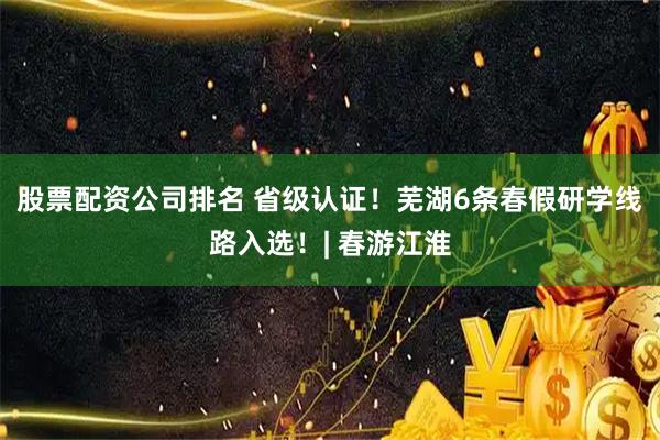 股票配资公司排名 省级认证！芜湖6条春假研学线路入选！| 春游江淮